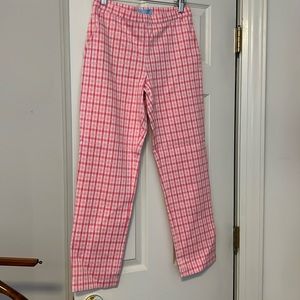 NWT Draper James Elle Pants in Pink Windowpane Plaid Size S